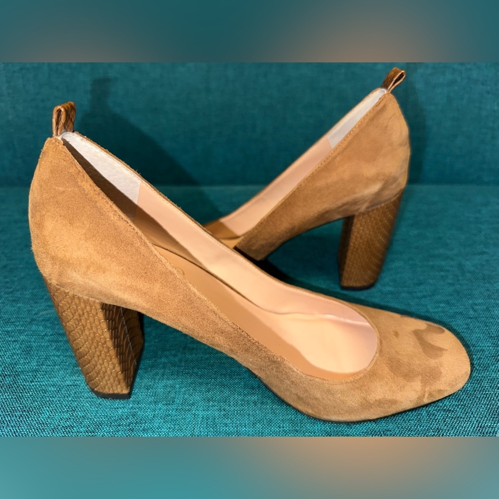 Franco Sarto L Ingall Suede/Leather Pumps High Heel Brown Shoes 8 MINT! - Picture 3 of 7